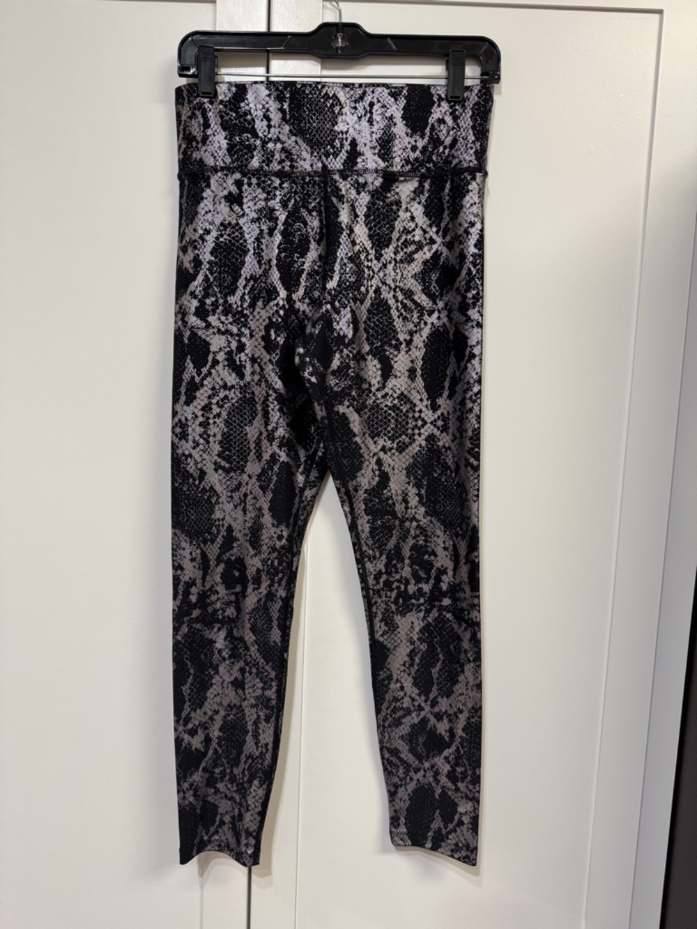Snake Print High-Waist Leggings - Black & Silver Metallic (Cut The Frills Brand)